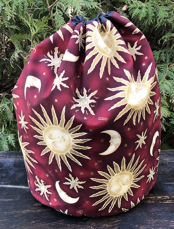 Alpaca large drawstring bag for knitting, storage or travel