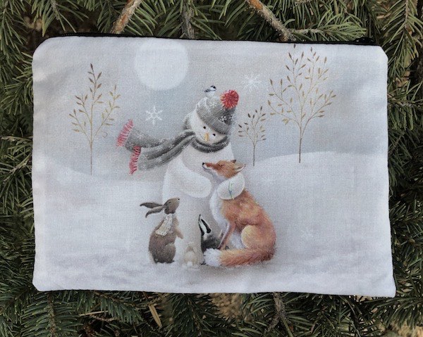 Snowmen and animals zippered bag