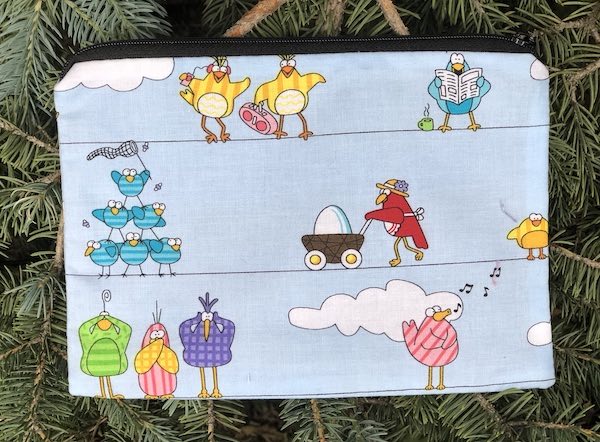 Birds on a Wire zippered bag, The Scooter