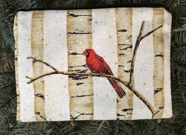 Cardinals zippered bag for makeup, accessories, gifts