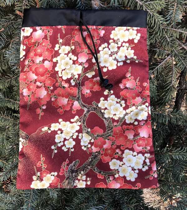 Cherry Blossoms Flatie Jr. a flat drawstring bag