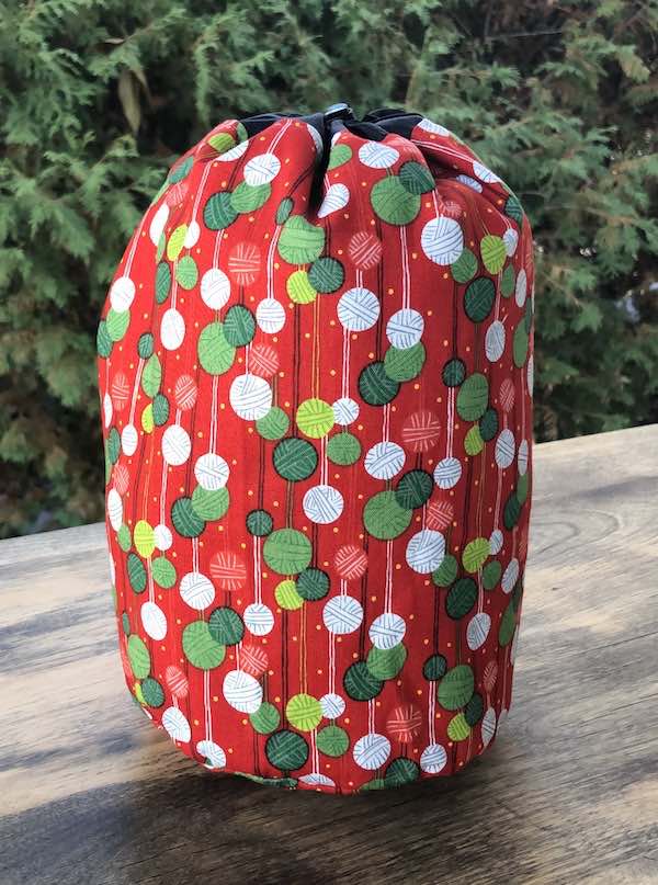 Christmas knitting project bag