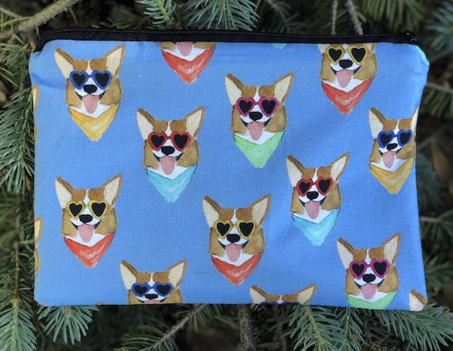 Corgi Love zippered bag, The Scooter Corgi Love zippered bag, The Scooter