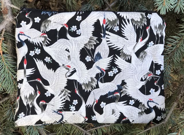 Dancing Cranes Mahjongg card and coin purse, The Slide Dancing Cranes Mahjongg card and coin purse, The Slide