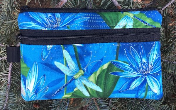 Dragonflies and Water Lilies Mini Wallet Purse Organizer, iPhone wallet, The Sweet Pea