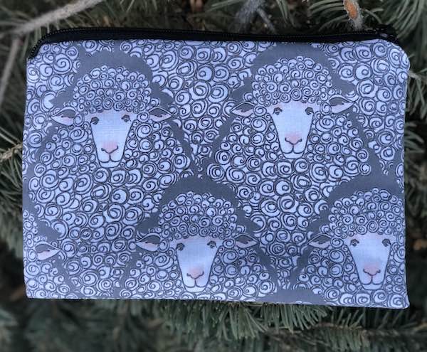sheep knitting notion pouch