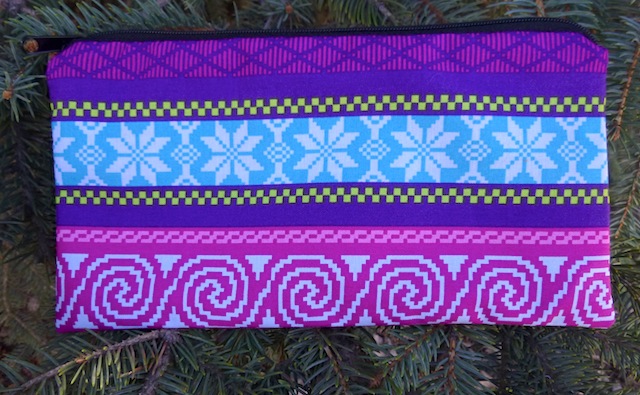 Fair Isle Knitting pencil case, notion bag