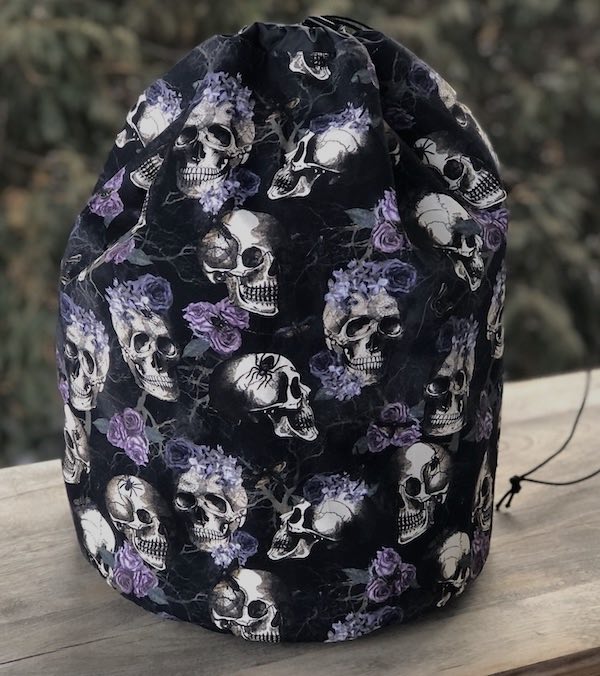 Flowery Skulls Alpaca Large Knitting Bag