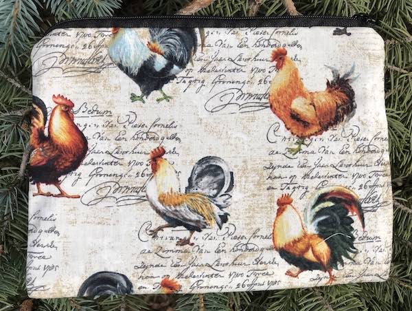 French Roosters zippered bag, The Scooter