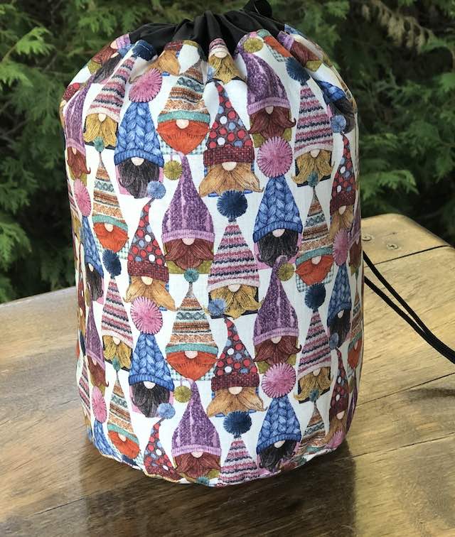 Hattie Gnomes Cream SueBee Round Drawstring Bag Hattie Gnomes Cream SueBee Round Drawstring Bag