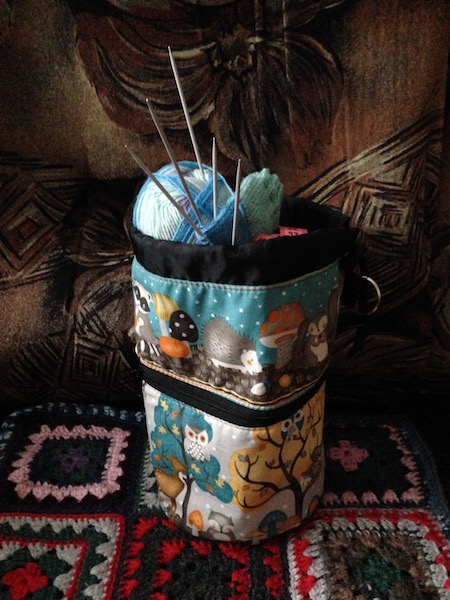 owl knitting bag