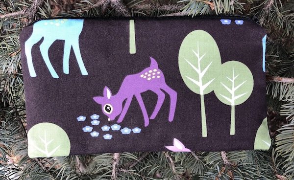 cute deer zippered bag for makeup, knitting notions accessories