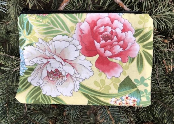 Peonies on Yellow Goldie zippered bag