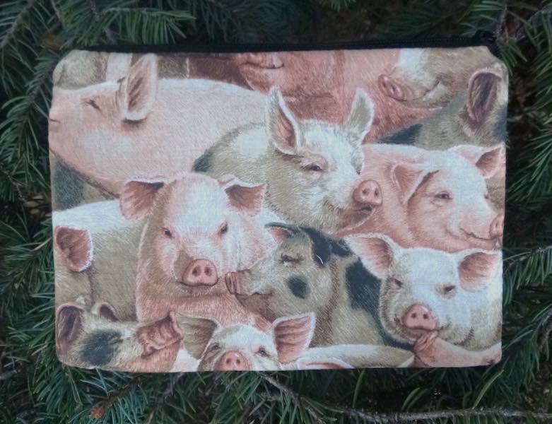 Pigs zippered accessory bag makeup