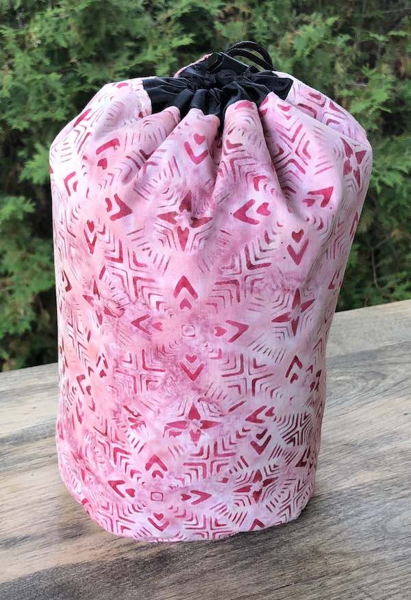 Pretty in Pink SueBee Round Drawstring Bag