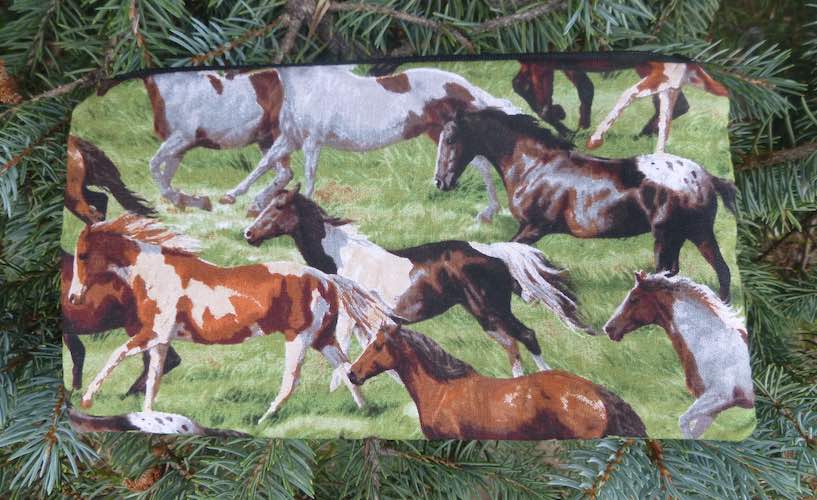 Running horses deep pencil case