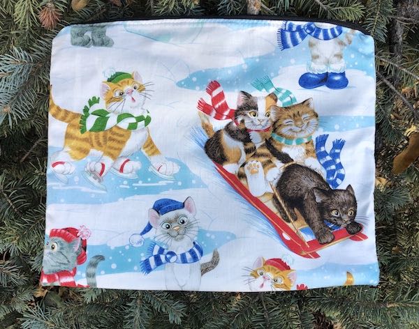 Snow Cats case for needlework projects, patterns, documents or travel, The Pippa