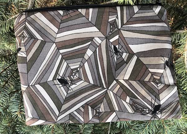 spider webs large zippered pencil case makeup bag
