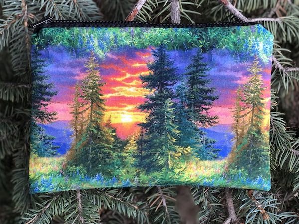 Sunrise Trees zippered bag, The Scooter