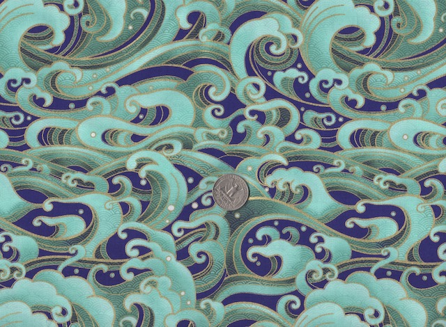 Japanese waves soft sided tote for mahjong racks with matching tile bag