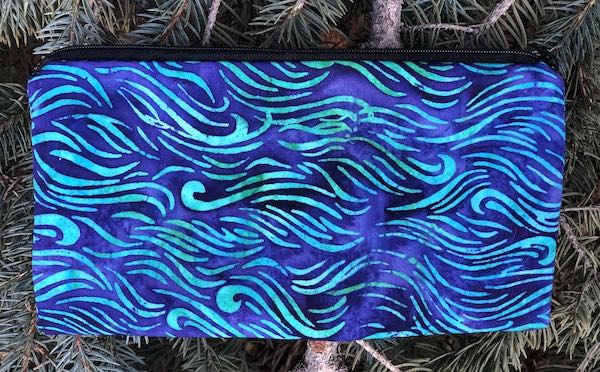 waves batik zippered pencil case
