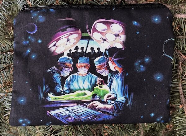 Alien autopsy zippered bag