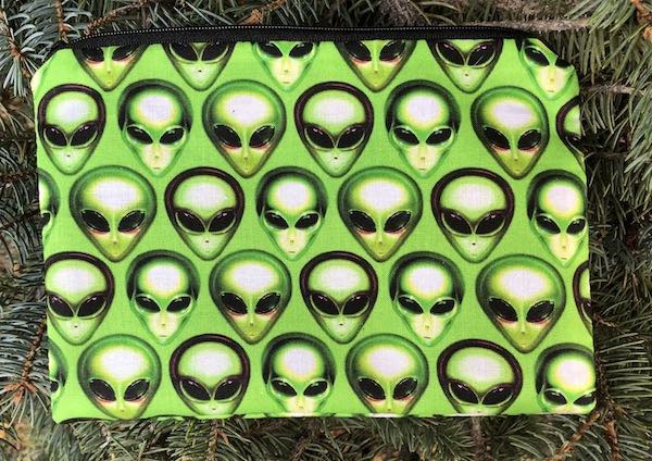 Aliens zippered accessory bag reusable gift bag