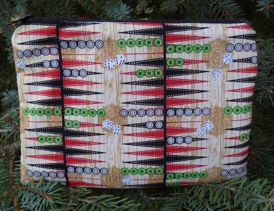 backgammon zippered pouch gift
