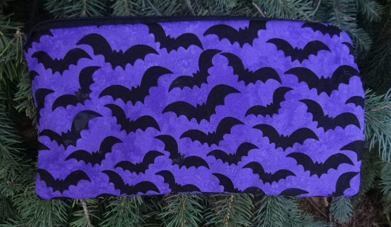 bats on purple pencil case