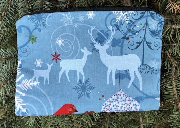 winter Christmas reusable zippered gift bag