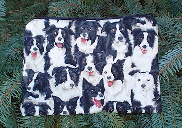 Border collie zippered bag gift