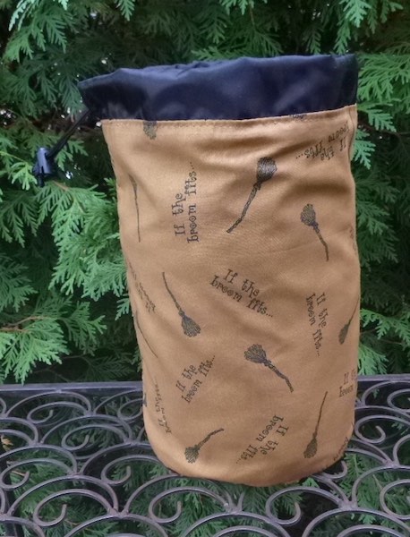 witches broom mahjong tile bag