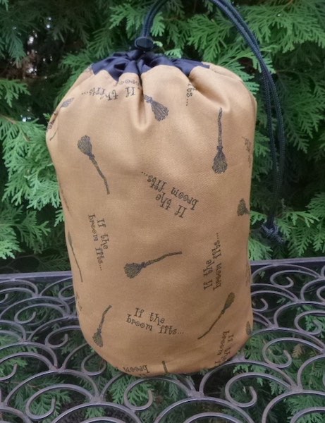 if the broom fits witches drawstring bag