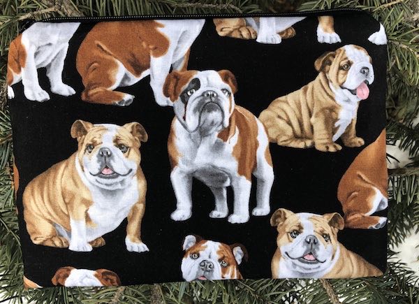 bulldogs makeup bag zippered bag zippered pouch