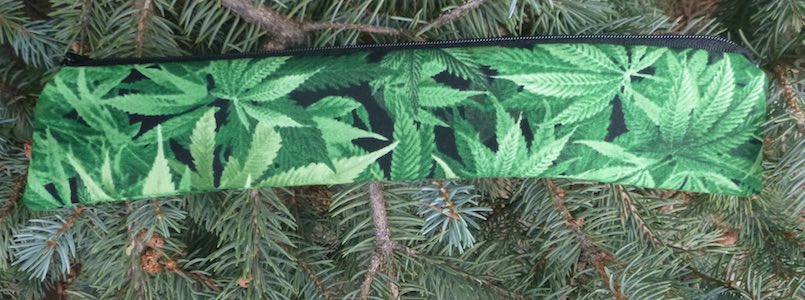 cannabis narrow pouch for paper or reusable straws