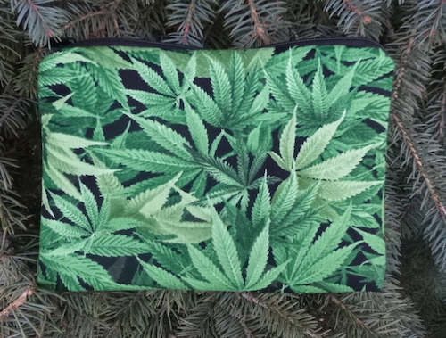 cannabis zippered pouch