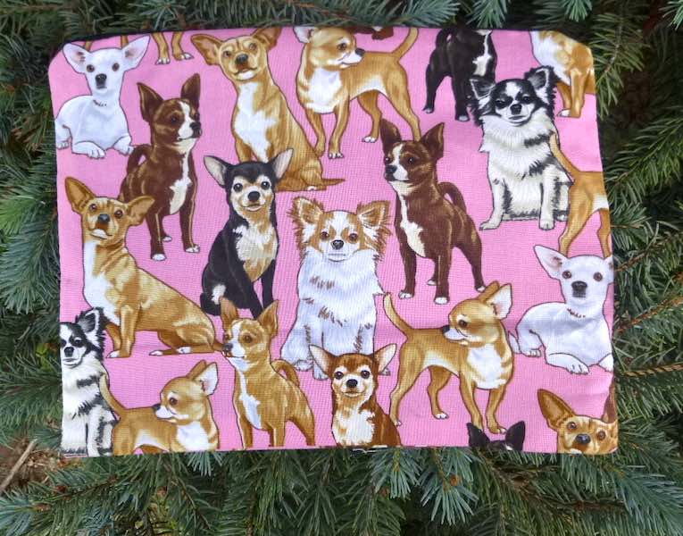 chihuahua large pencil case or cosmetic bag