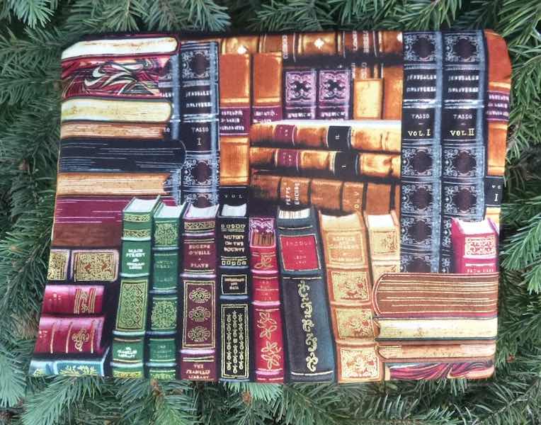 large zippered pencil case pouch with books