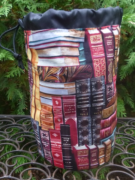 Classic books knitting project bag