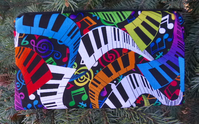 colorful piano key pencil case zippered bag