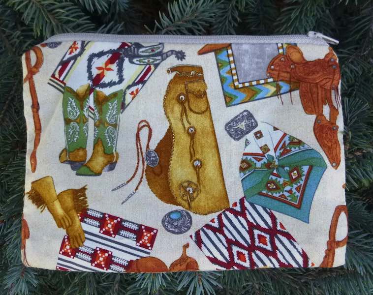 western wear, cowgirl gear makeup bag