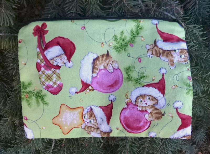 cute retro Christmas cats accessory gift bag