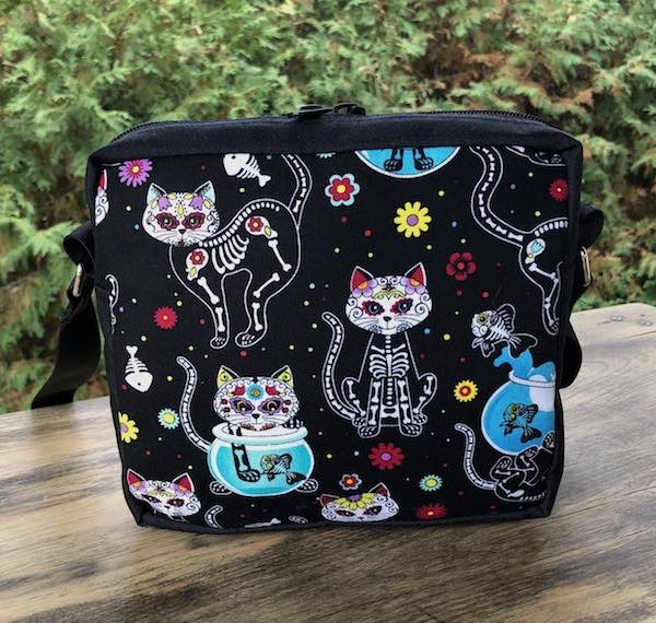 Day of the Dead cats small shoulder cross body hipster bag