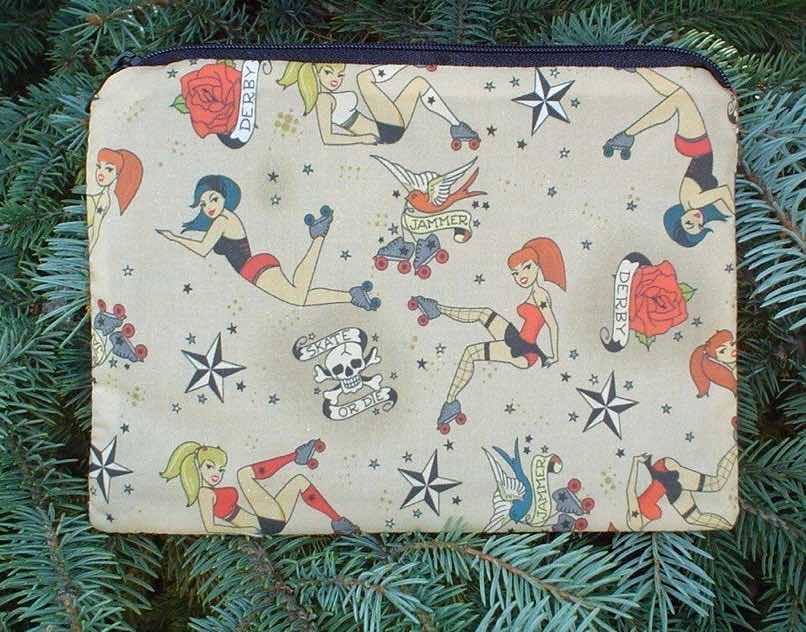 roller derby girls gift bag for makeup or accessories