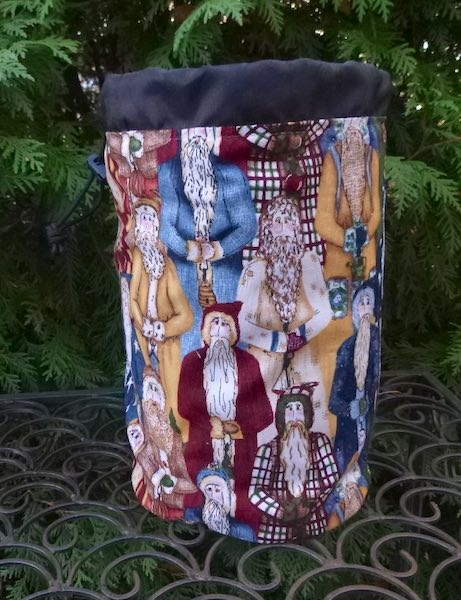 European style Santas knitting project bag