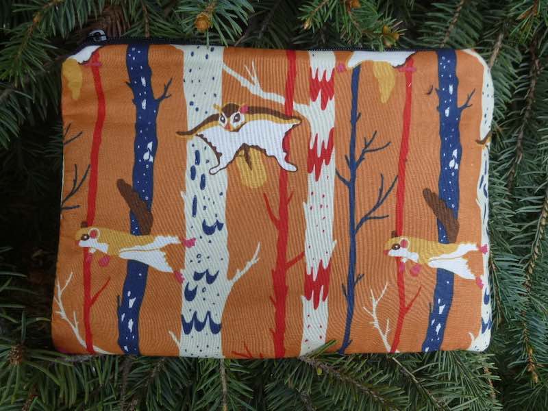 flying squirrels zippered bag