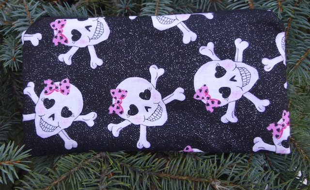 girly skulls pencil case