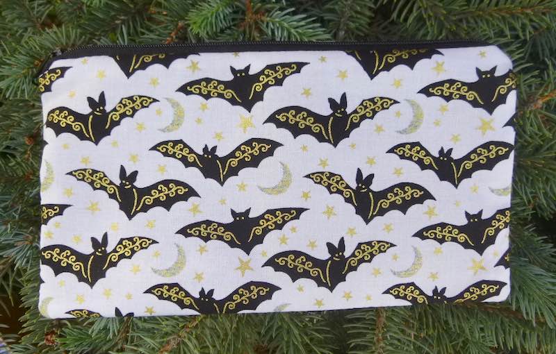 black and gold bats pencil case