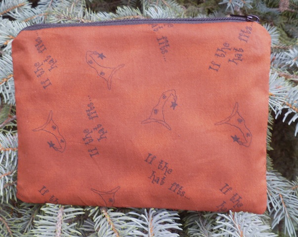 If the Hat fits witches zip pouch primitive style
