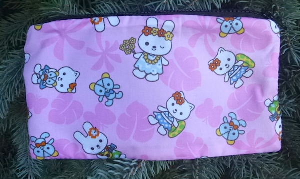kawaii bunnies on pink pencil case